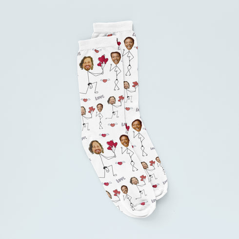 Personalised Love Couple Face Socks